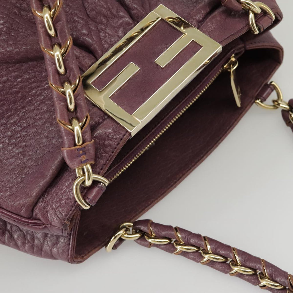 FENDI Hand Bag Leather Purple 8BR615 fm4167