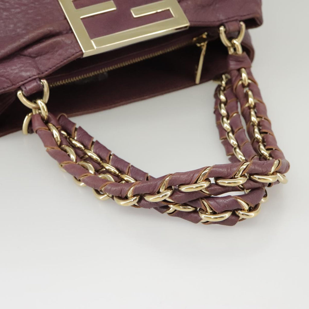 FENDI Hand Bag Leather Purple 8BR615 fm4167