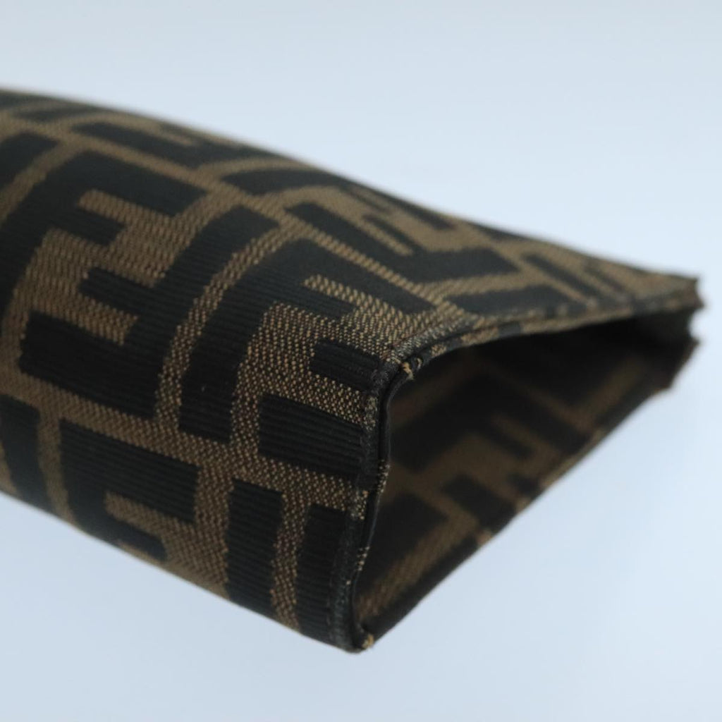 FENDI Zucca Canvas Pouch Brown Black fm4179