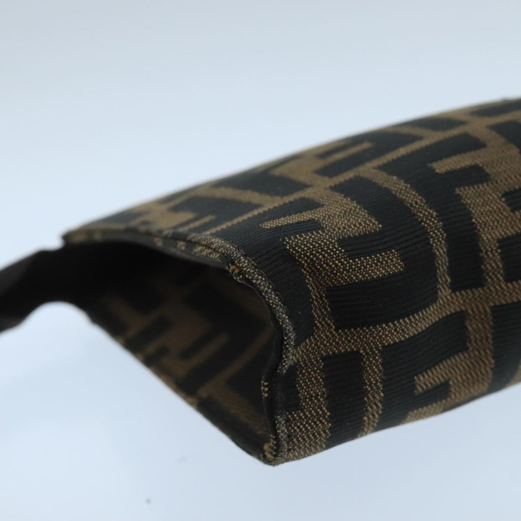 FENDI Zucca Canvas Pouch Brown Black fm4179