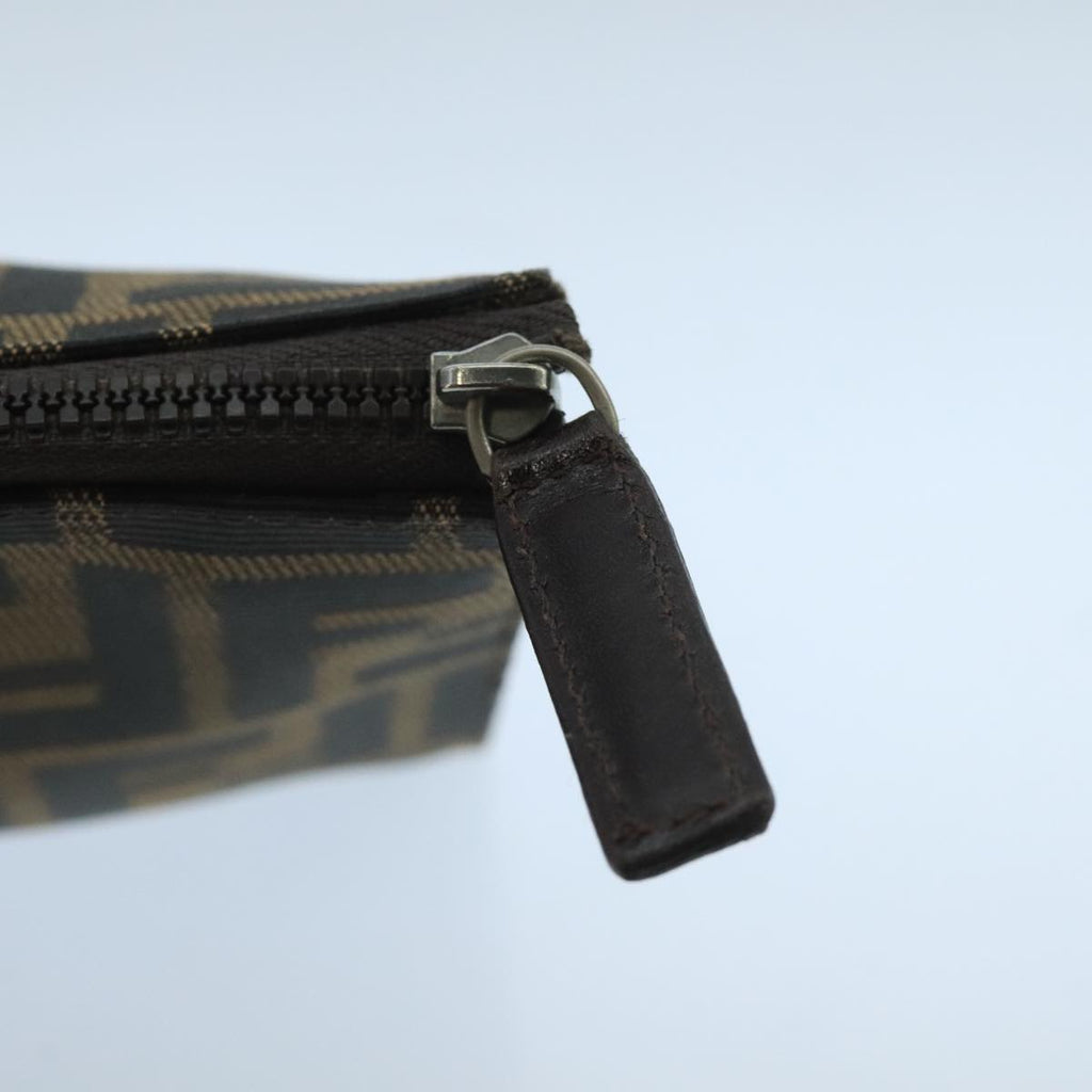 FENDI Zucca Canvas Pouch Brown Black fm4179