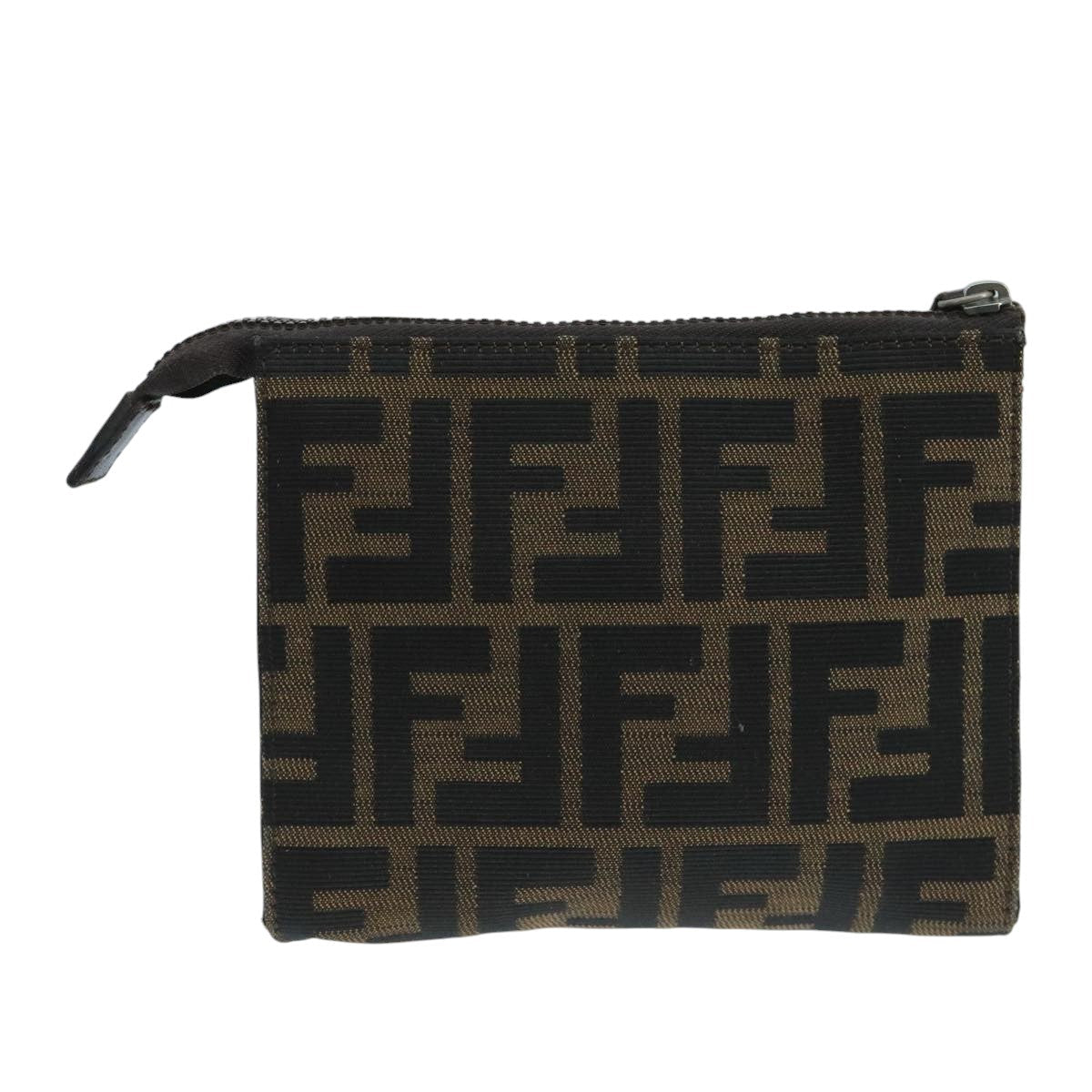 FENDI Zucca Canvas Pouch Brown Black fm4179