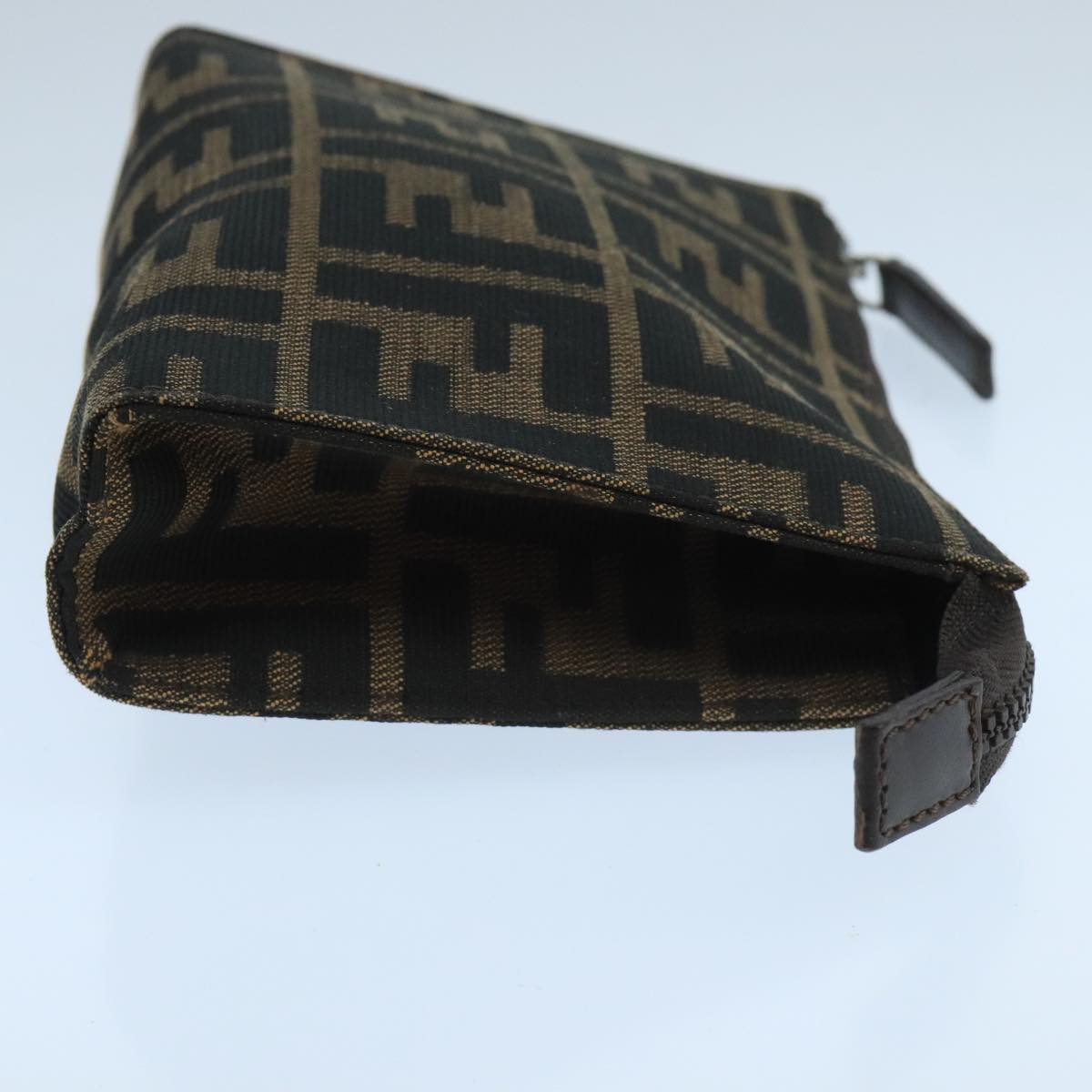 FENDI Zucca Canvas Pouch Brown Black fm4179