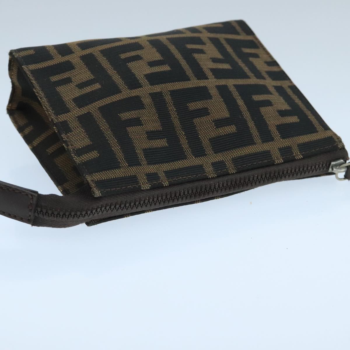 FENDI Zucca Canvas Pouch Brown Black fm4179
