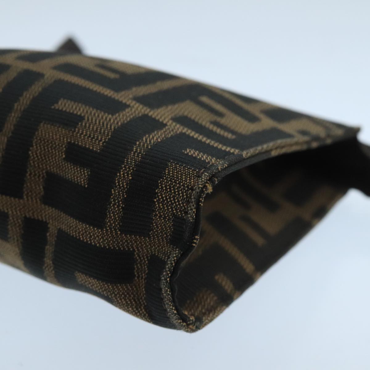 FENDI Zucca Canvas Pouch Brown Black fm4179