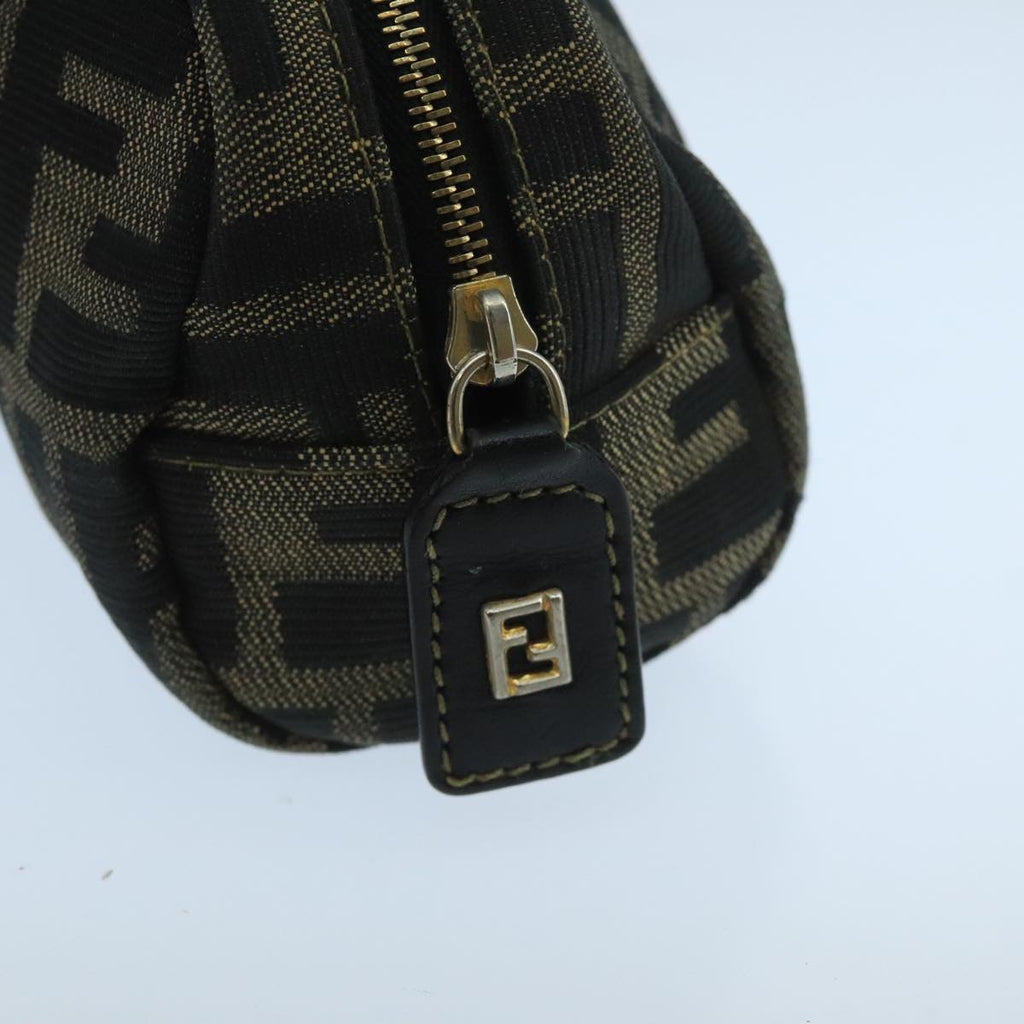 FENDI Zucca Canvas Pouch Brown Black fm4180