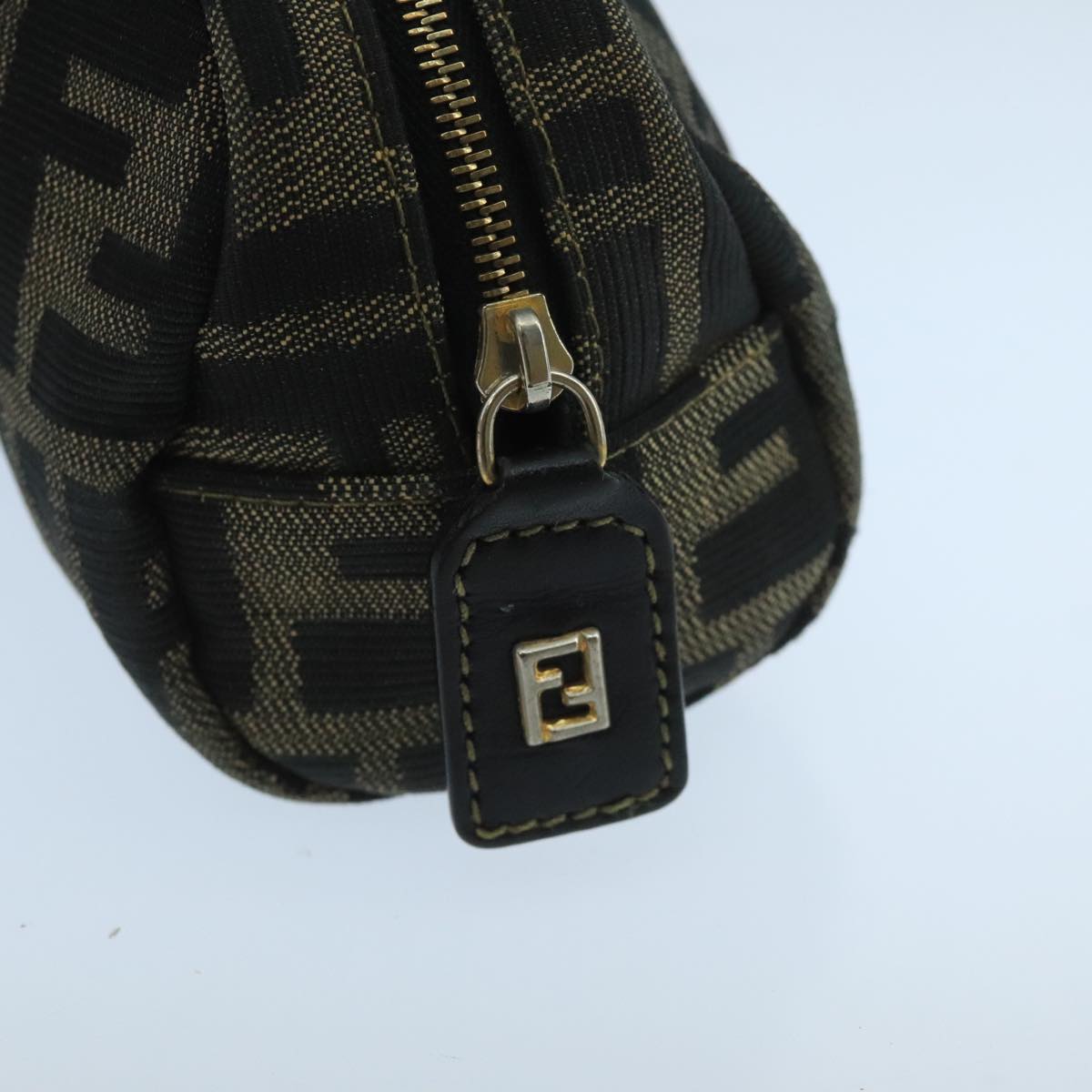 FENDI Zucca Canvas Pouch Brown Black fm4180