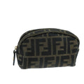 FENDI Zucca Canvas Pouch Brown Black fm4180