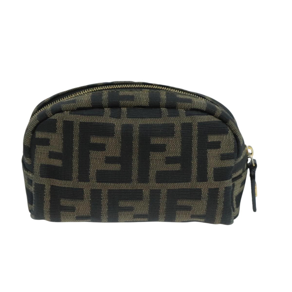 FENDI Zucca Canvas Pouch Brown Black fm4180