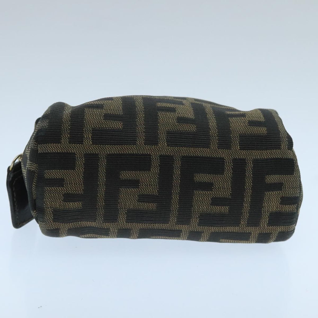 FENDI Zucca Canvas Pouch Brown Black fm4180