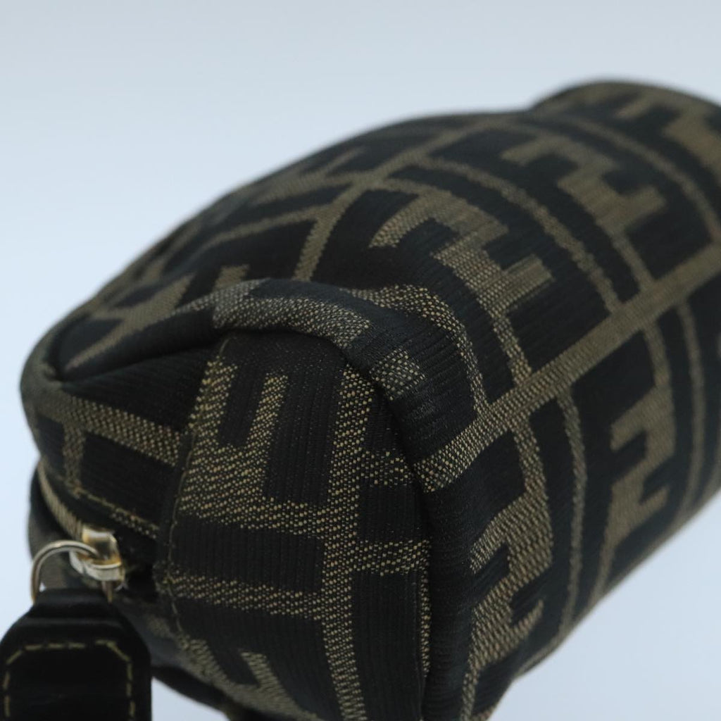 FENDI Zucca Canvas Pouch Brown Black fm4180