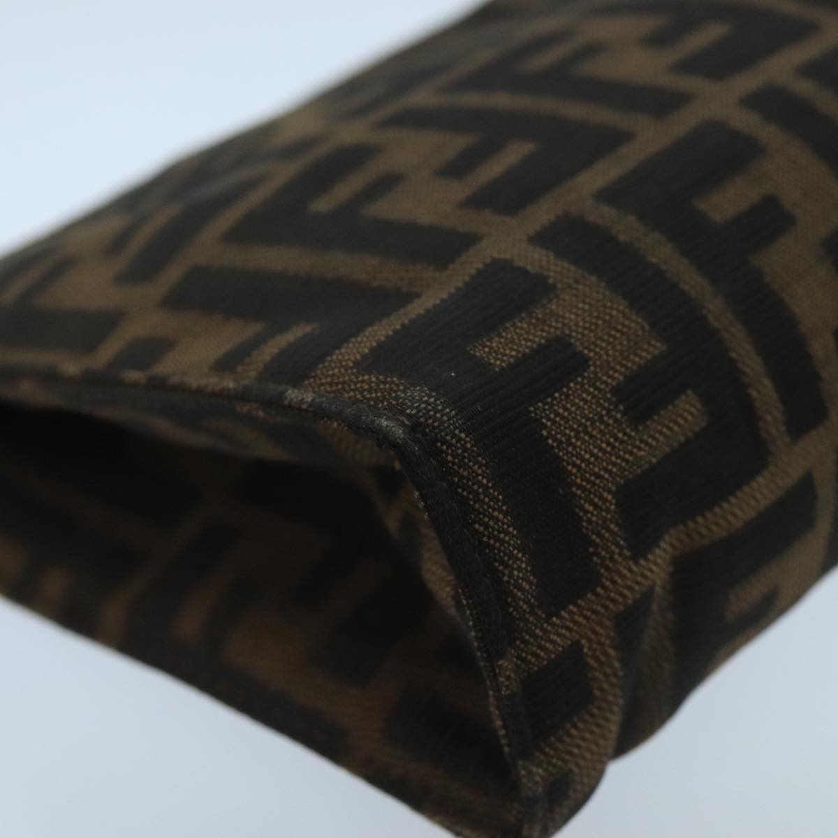 FENDI Zucca Canvas Pouch Brown Black fm4181