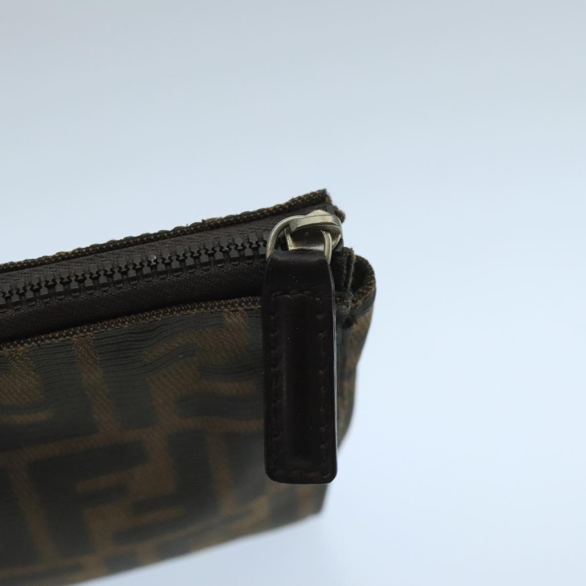 FENDI Zucca Canvas Pouch Brown Black fm4181