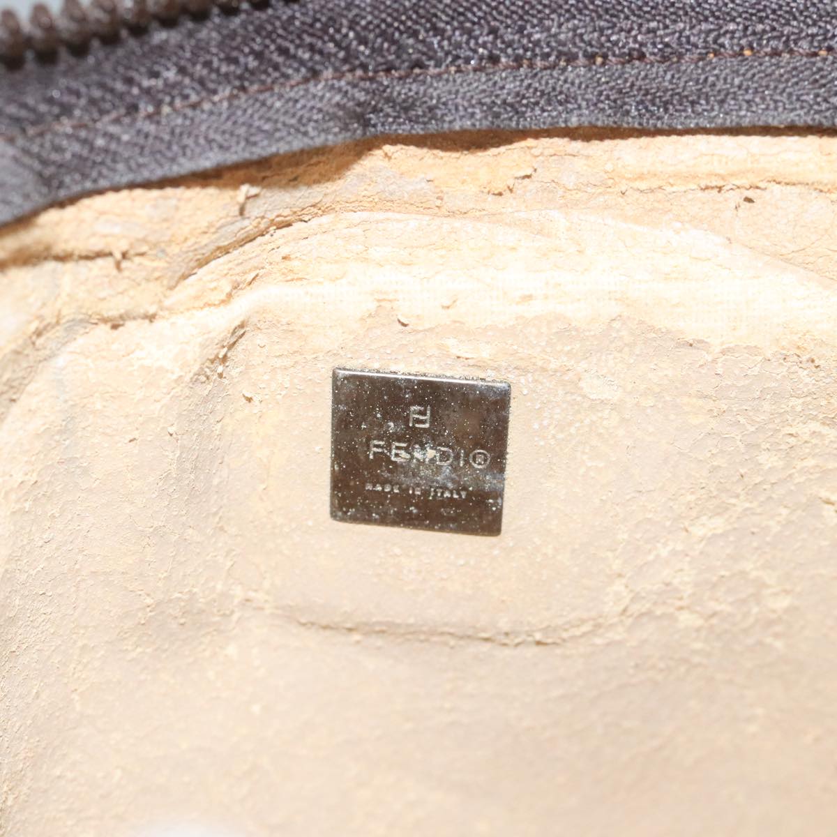 FENDI Zucca Canvas Pouch Brown Black fm4181