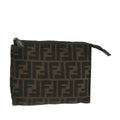 FENDI Zucca Canvas Pouch Brown Black fm4181