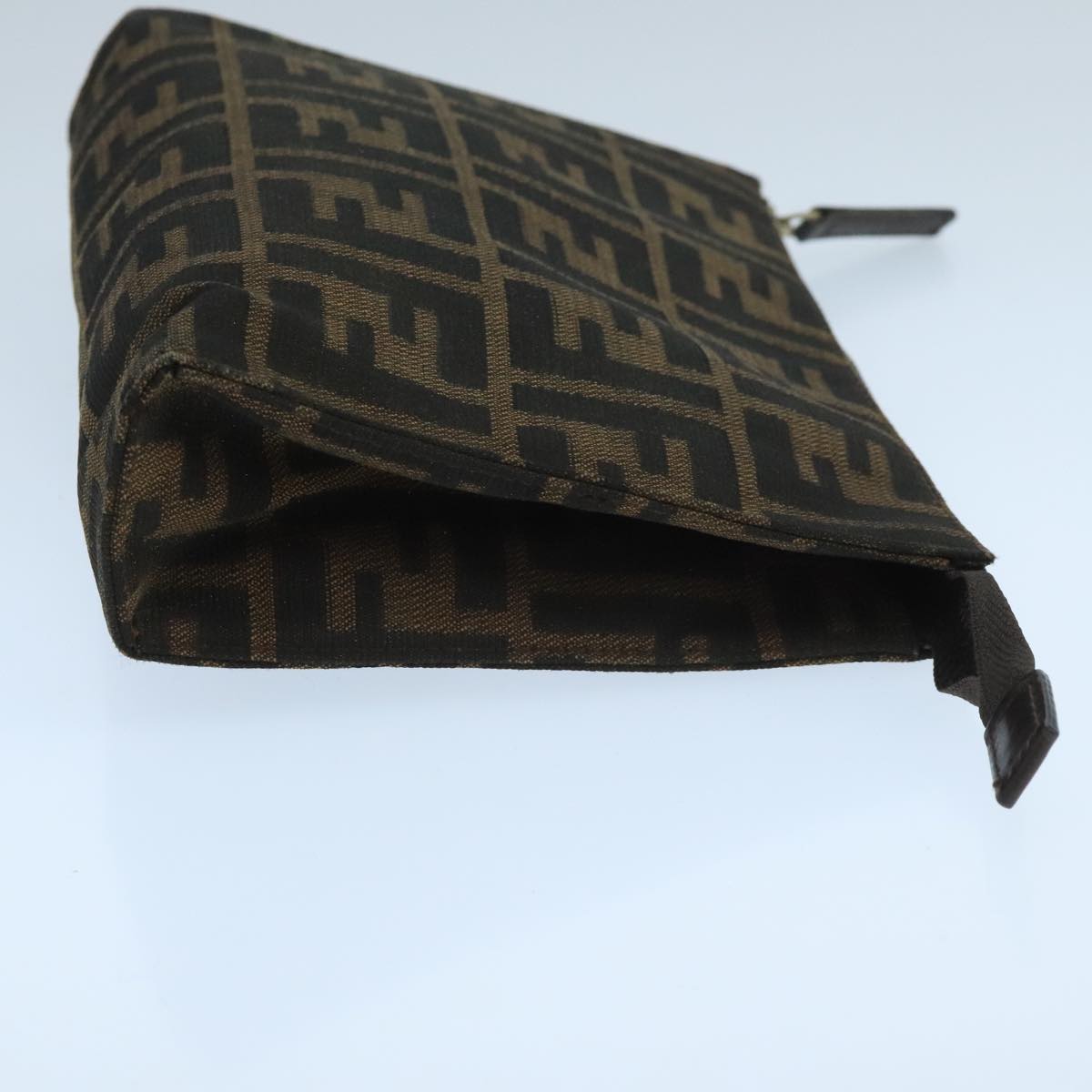 FENDI Zucca Canvas Pouch Brown Black fm4181