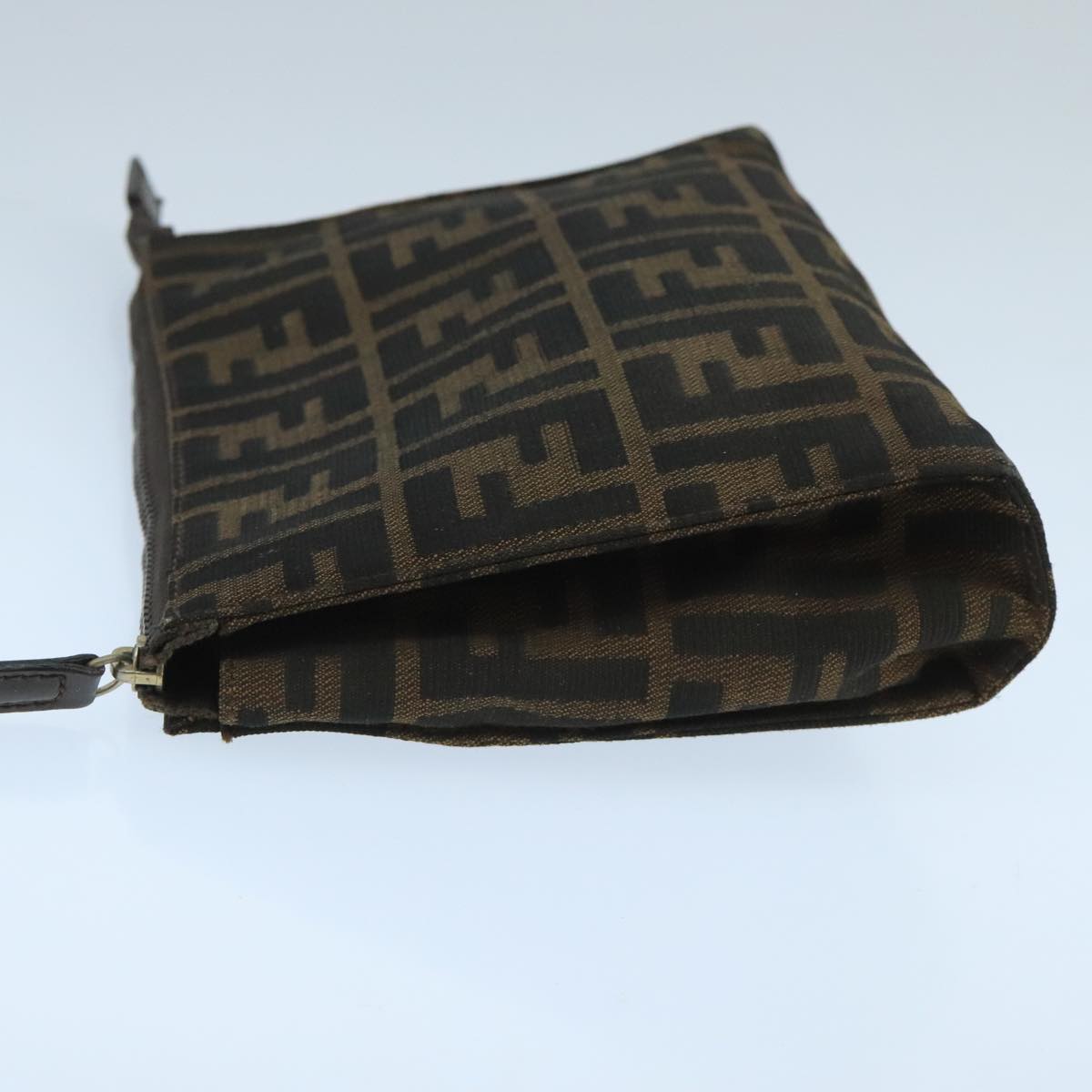 FENDI Zucca Canvas Pouch Brown Black fm4181