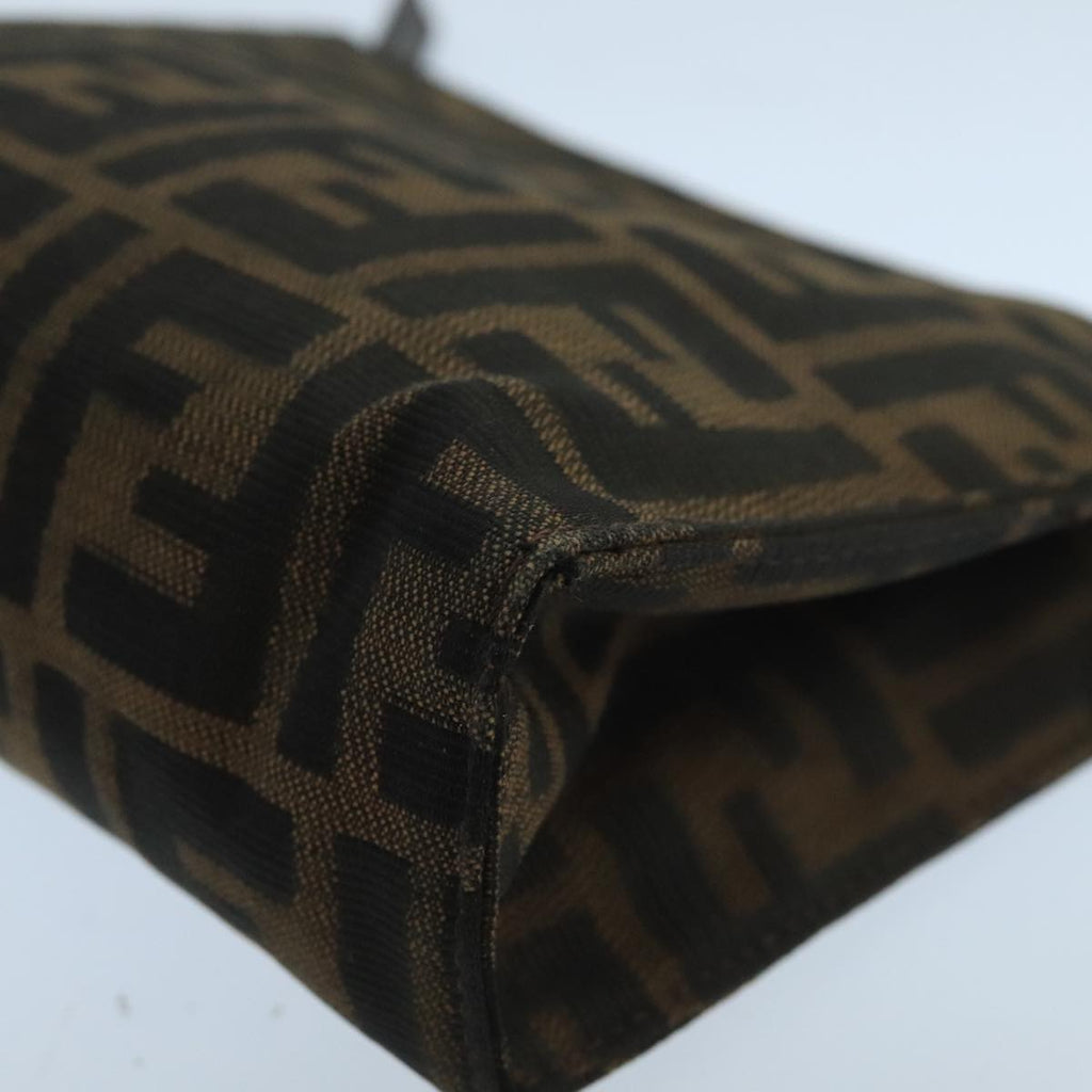 FENDI Zucca Canvas Pouch Brown Black fm4181