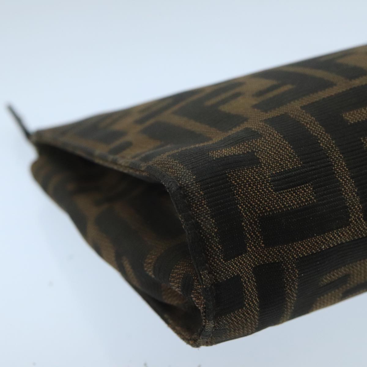 FENDI Zucca Canvas Pouch Brown Black fm4181