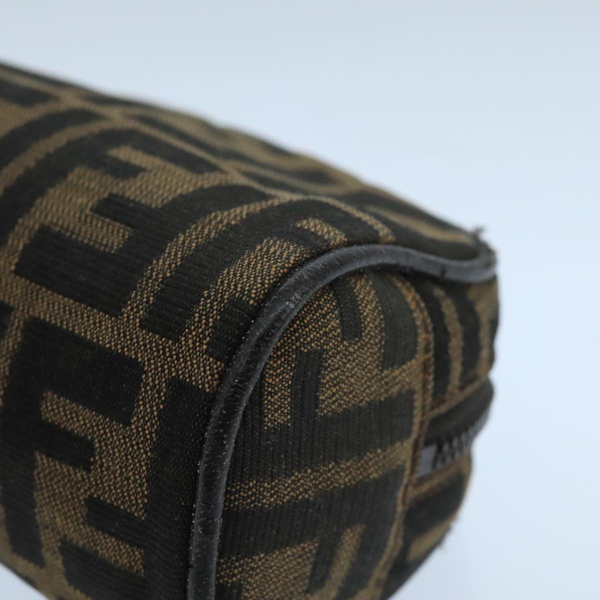 FENDI Zucca Canvas Pouch Brown Black fm4182