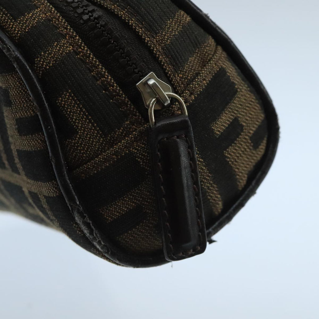 FENDI Zucca Canvas Pouch Brown Black fm4182