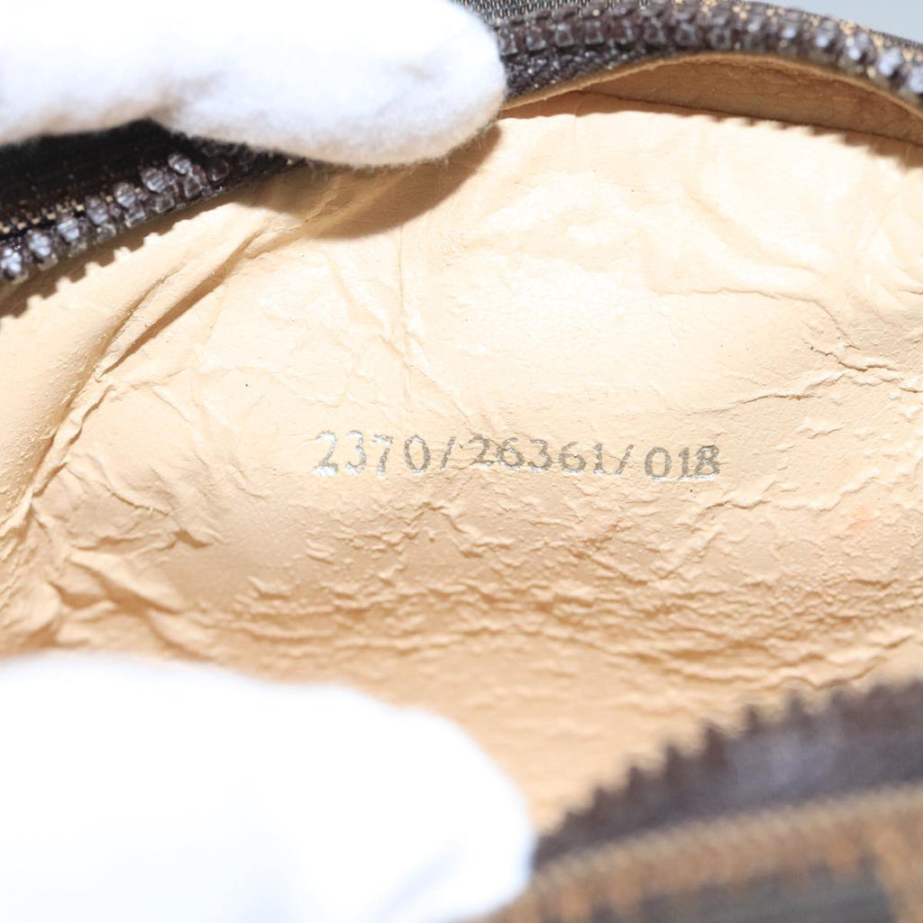 FENDI Zucca Canvas Pouch Brown Black fm4182