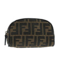 FENDI Zucca Canvas Pouch Brown Black fm4182