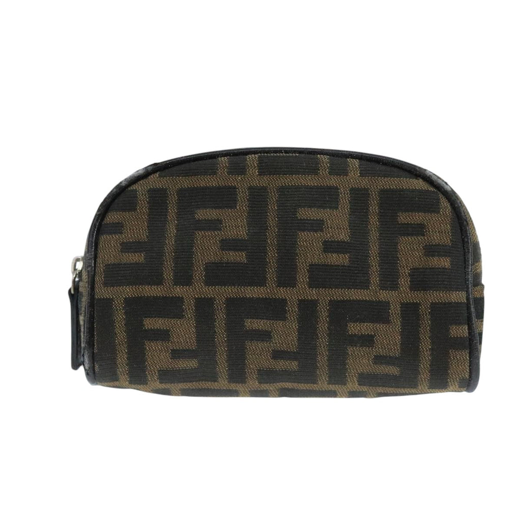 FENDI Zucca Canvas Pouch Brown Black fm4182