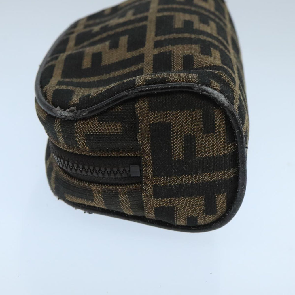 FENDI Zucca Canvas Pouch Brown Black fm4182