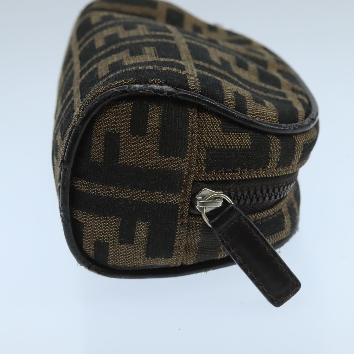 FENDI Zucca Canvas Pouch Brown Black fm4182