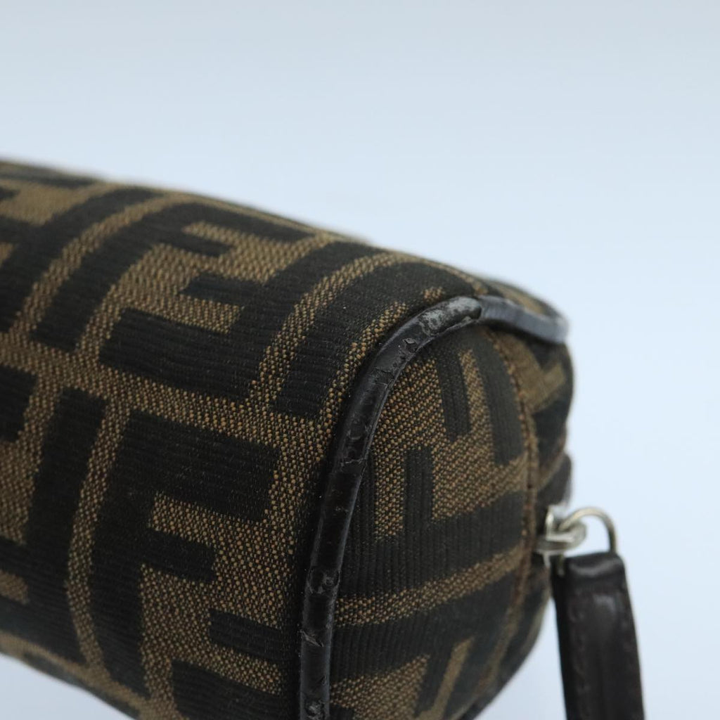 FENDI Zucca Canvas Pouch Brown Black fm4182