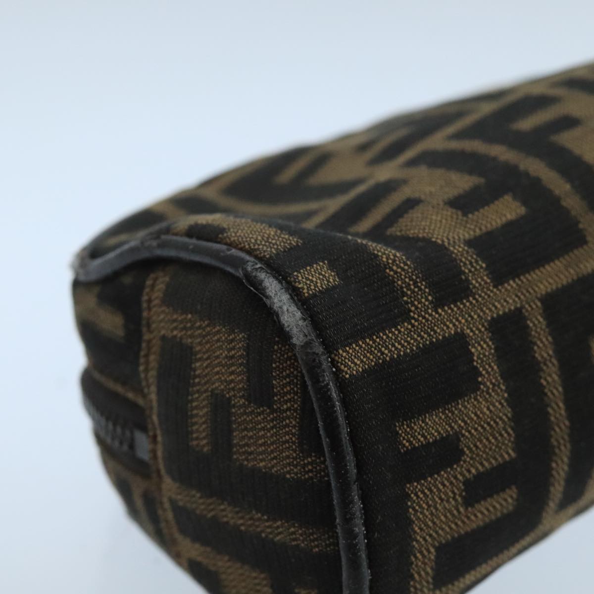 FENDI Zucca Canvas Pouch Brown Black fm4182
