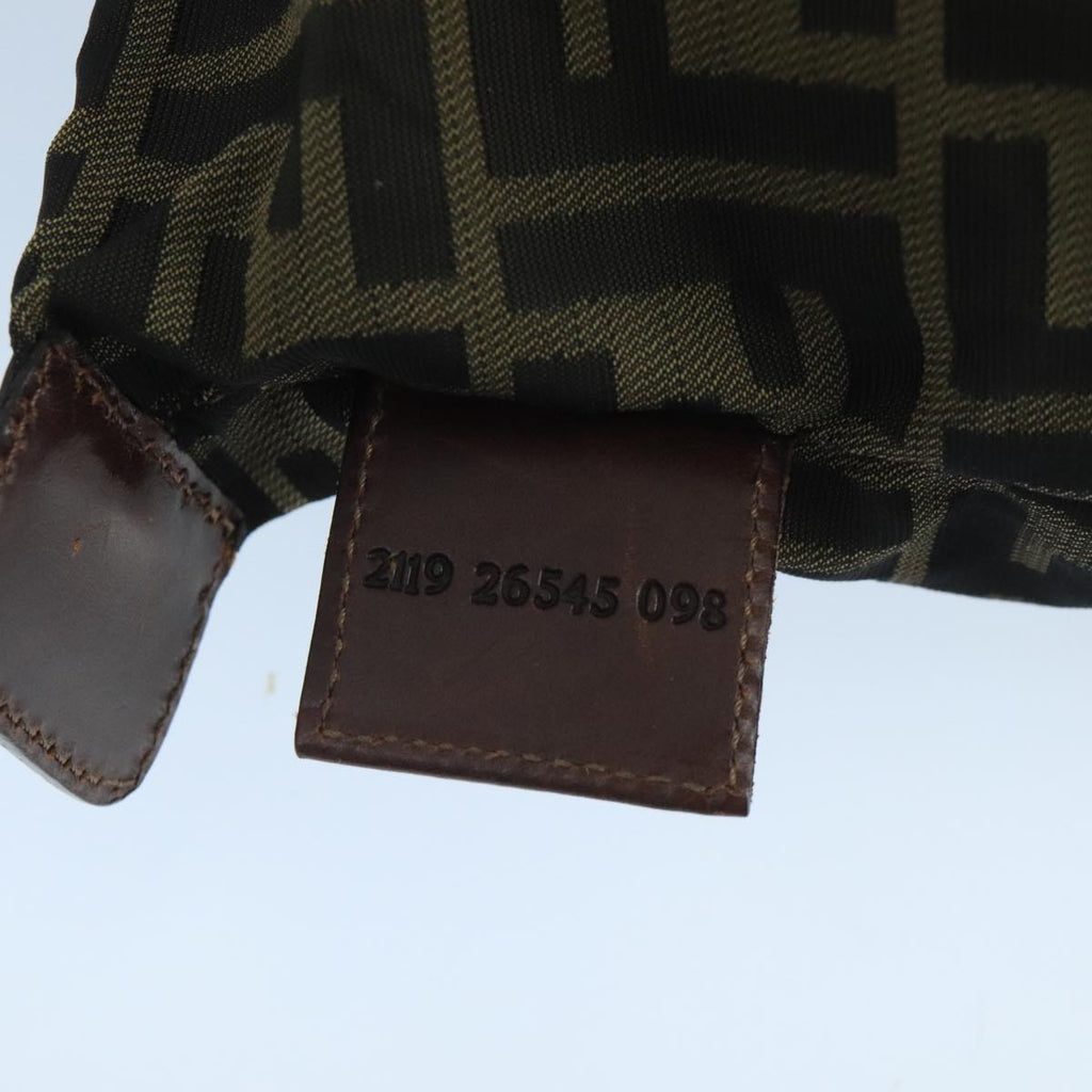 FENDI Zucca Canvas Pouch Brown Black fm4183