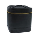 CHANEL Bicolore Vanity Cosmetic Pouch Caviar Skin Black Gold CC fm4192