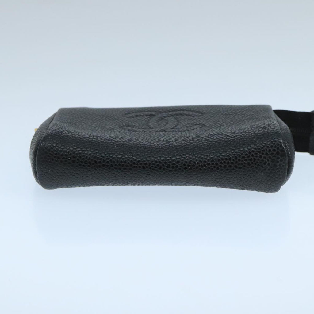 CHANEL Pouch Caviar Skin Black CC fm4204