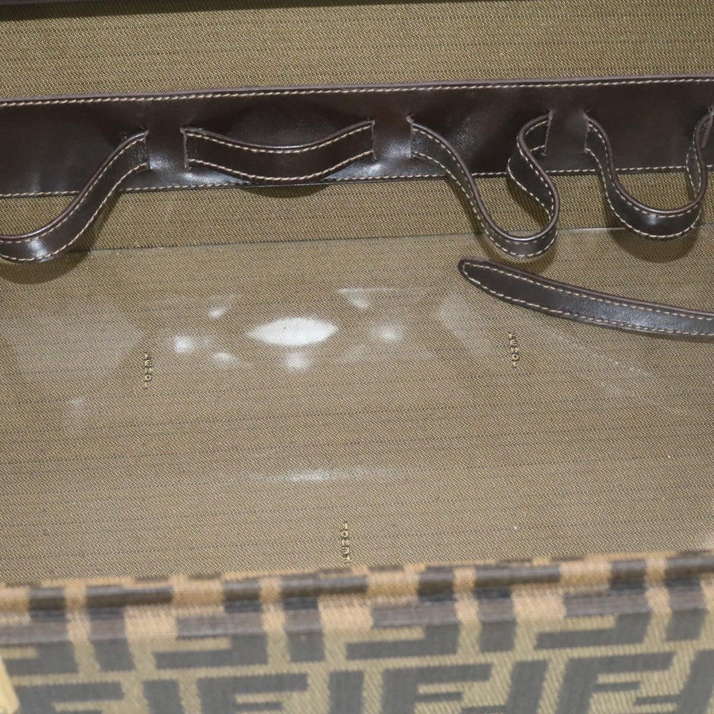 FENDI Zucca Canvas Vanity box Hand Bag Brown fm664A