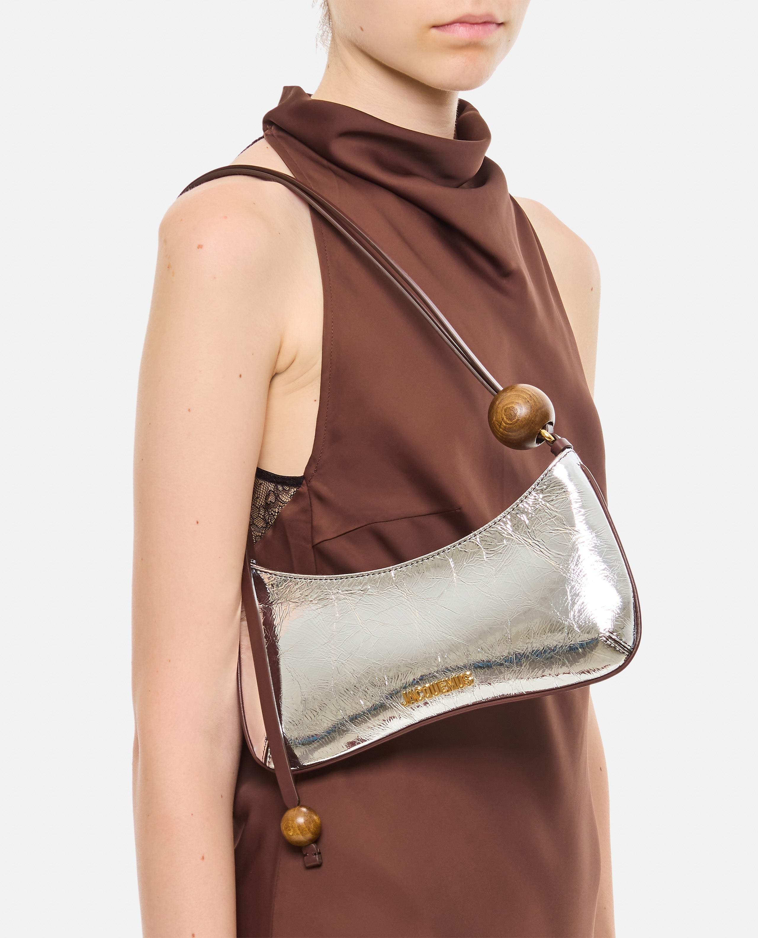 Jacquemus Women Le Bisou Perle Leather Shoulder Bag