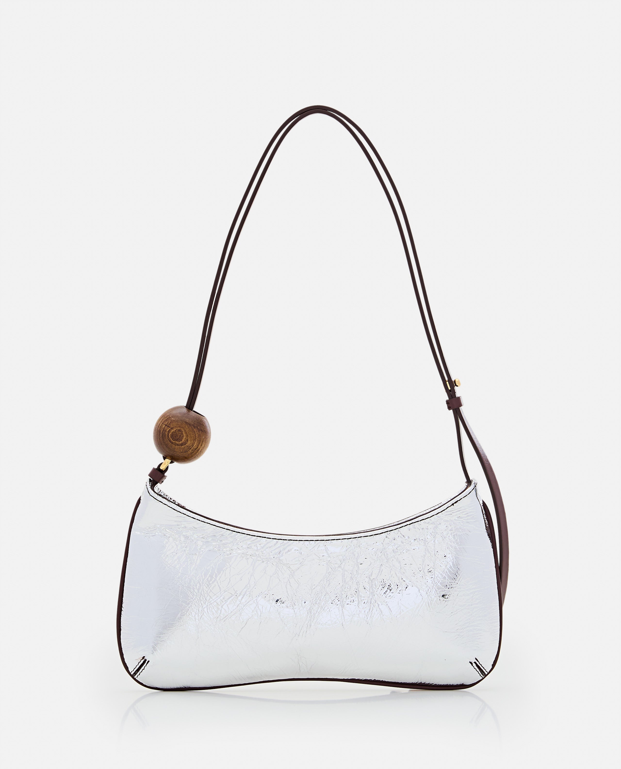 Jacquemus Women Le Bisou Perle Leather Shoulder Bag