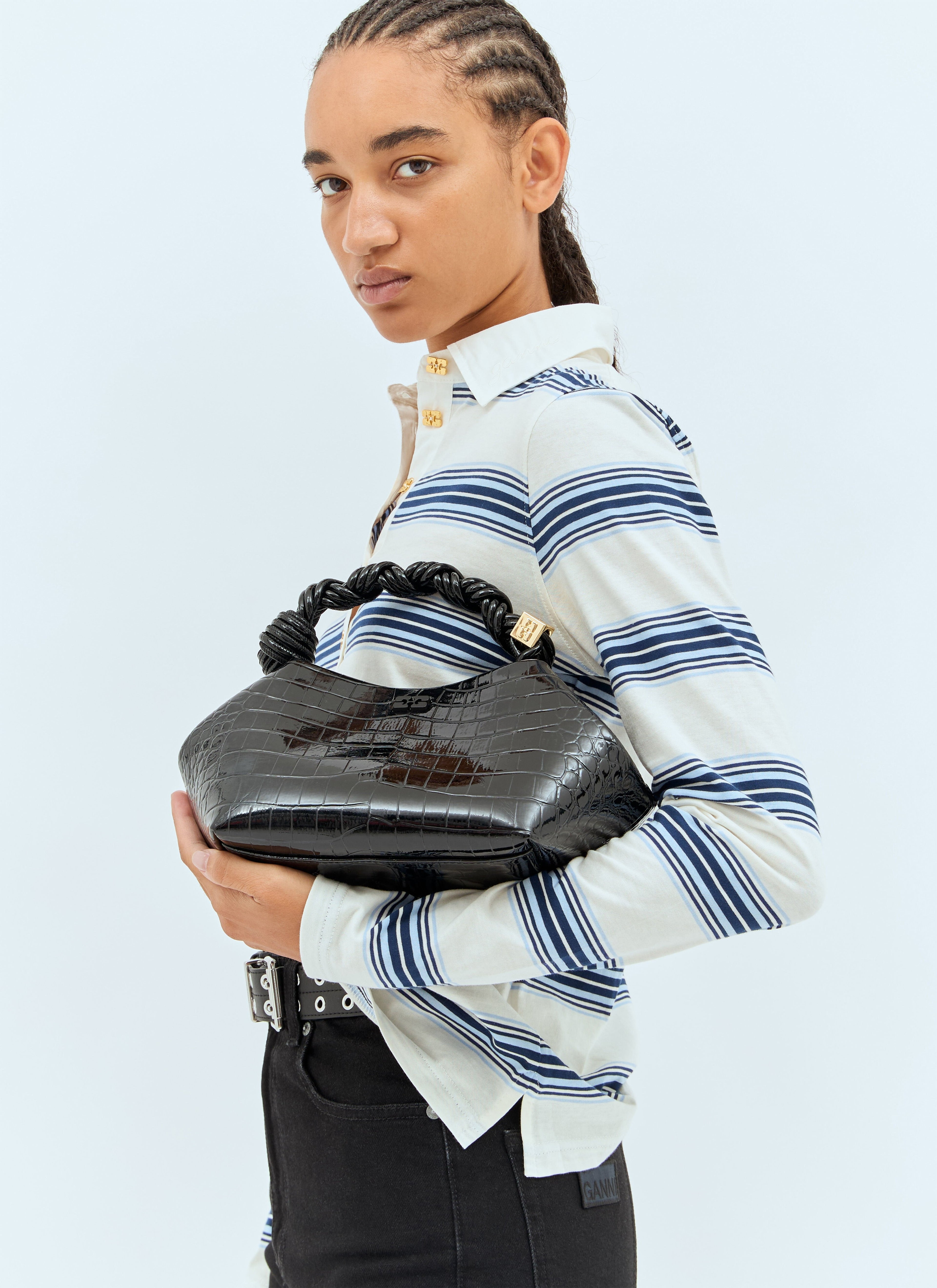 Ganni Women Small Bou Patent Handbag