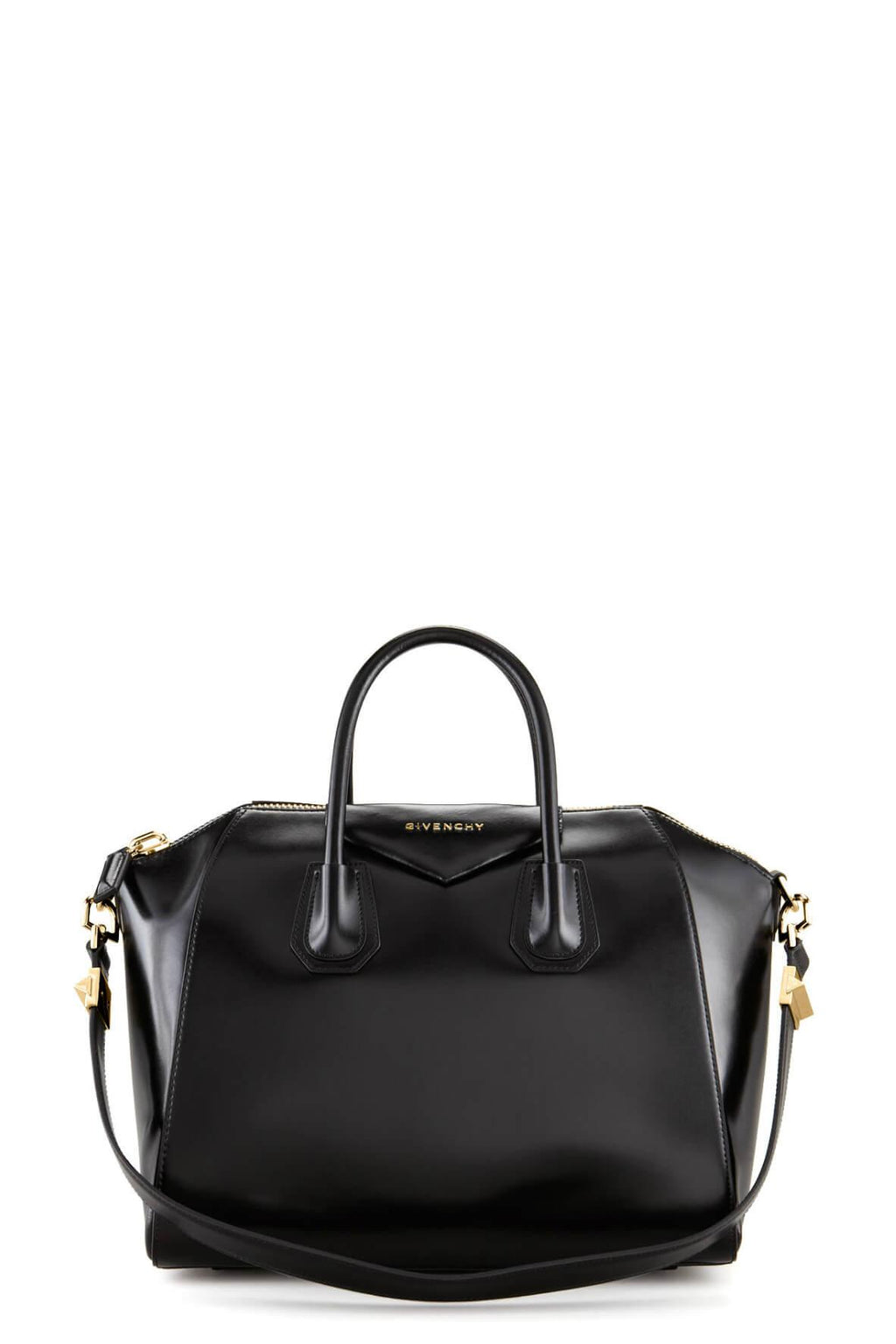 Medium Antigona Black in Glossy Leather