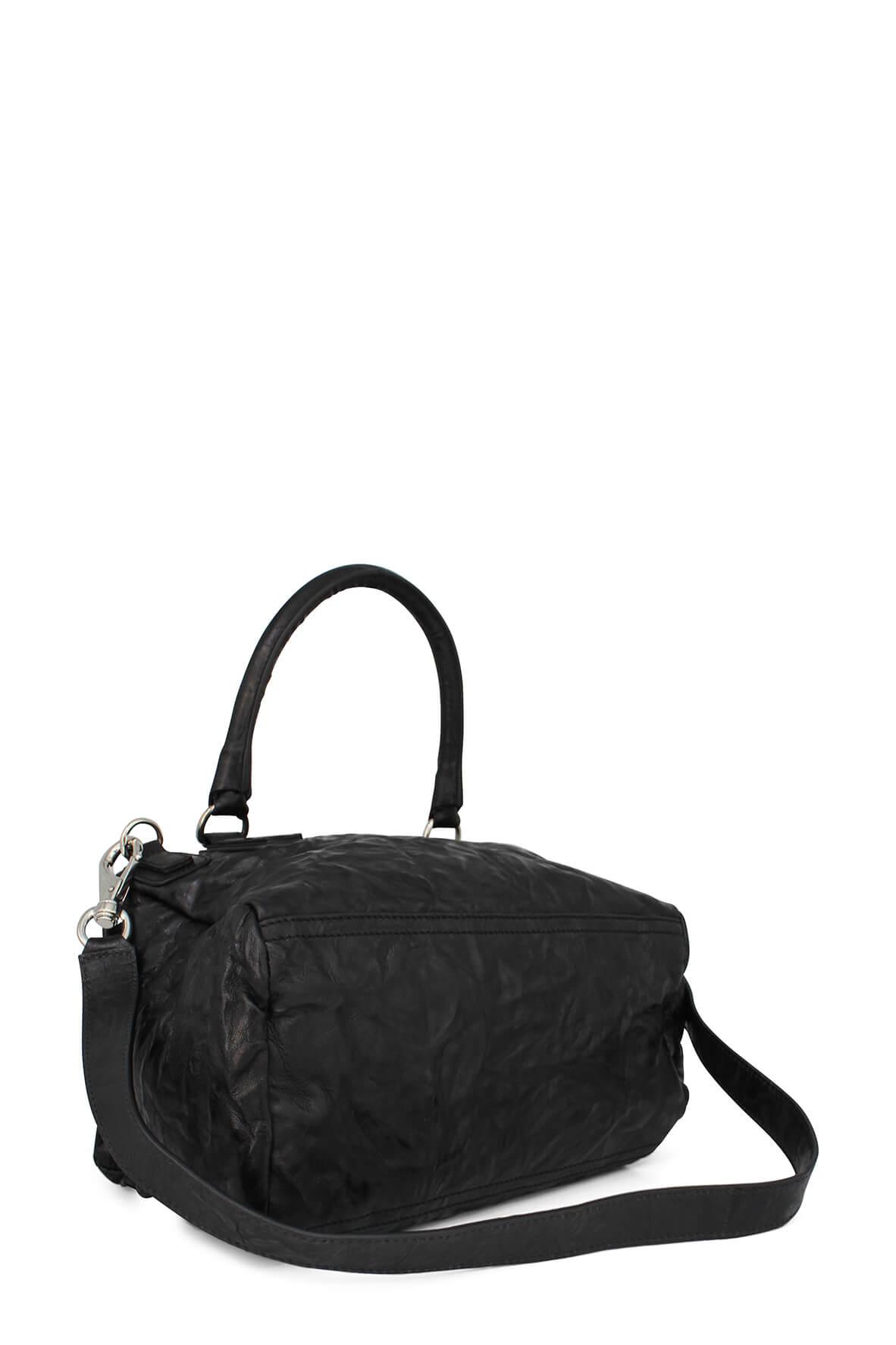 Medium Pandora Bag Crinkle Black with Silver Hardware
