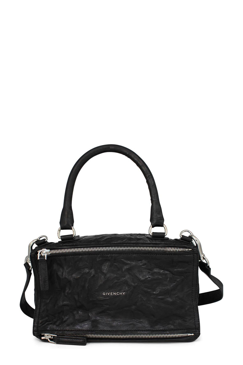 Medium Pandora Bag Crinkle Black with Silver Hardware