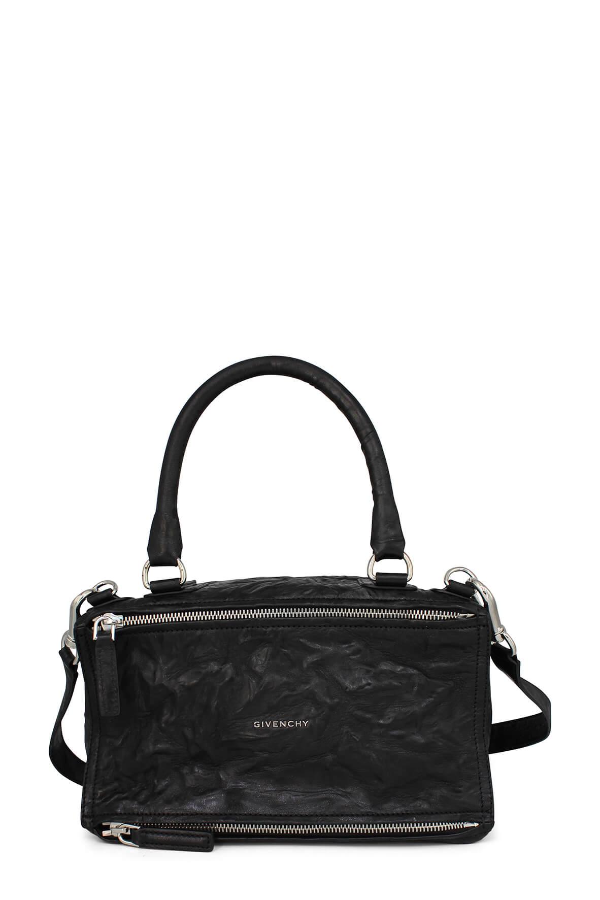 Medium Pandora Bag Crinkle Black with Silver Hardware