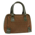 FENDI Zucchino Canvas Hand Bag Brown am060g