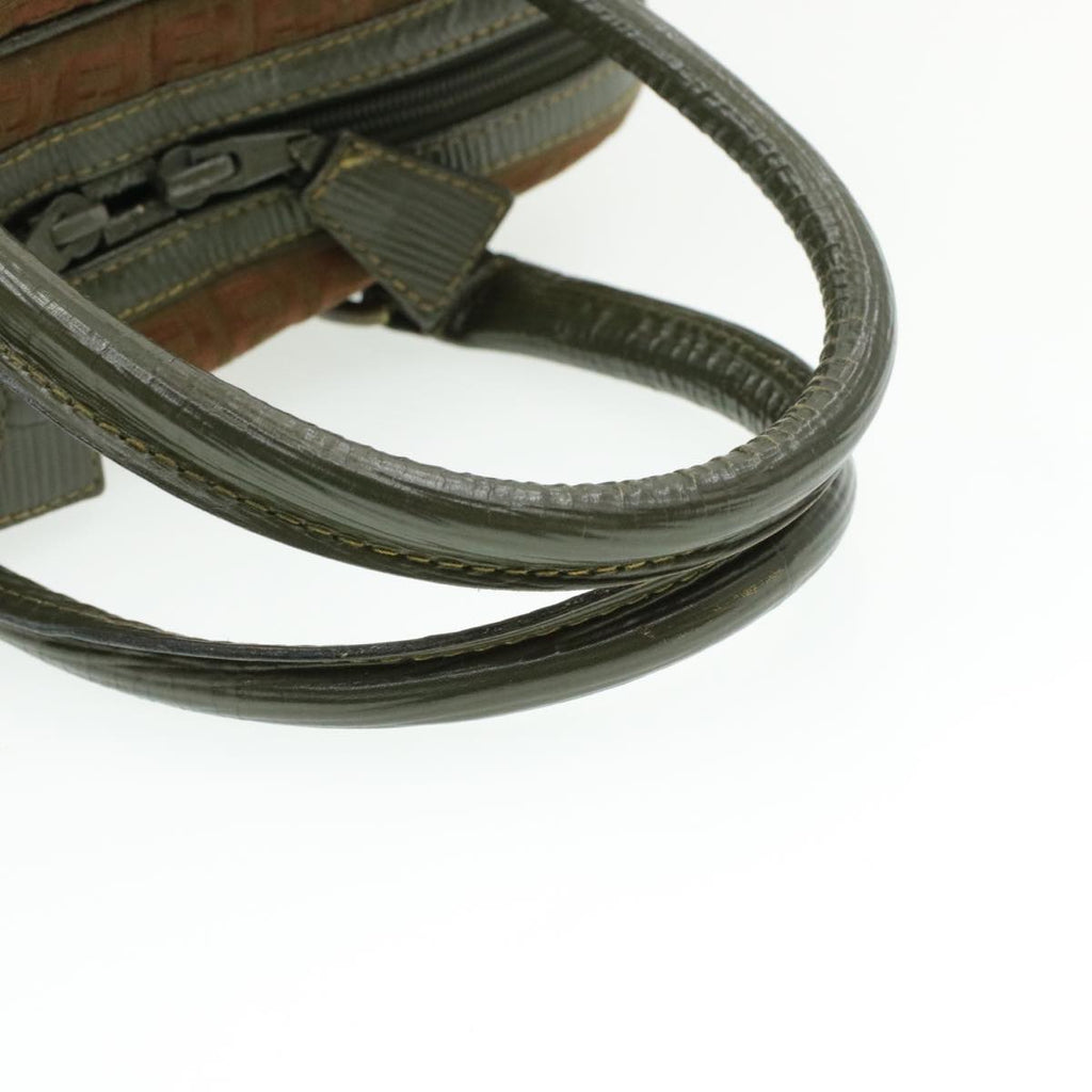 FENDI Zucchino Canvas Hand Bag Brown am060g
