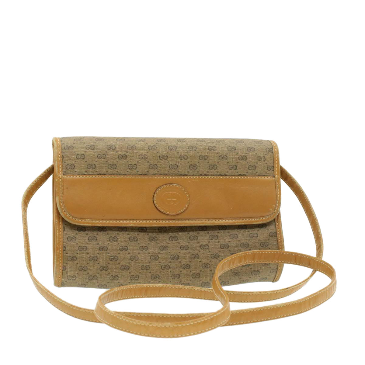 GUCCI Micro small PVC Leather Shoulder Bag Beige am064g