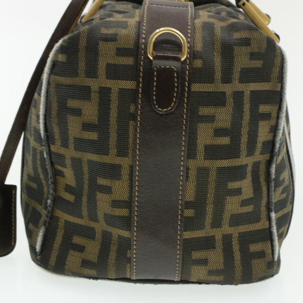 FENDI Zucca Canvas Hand Bag Black Brown am092g