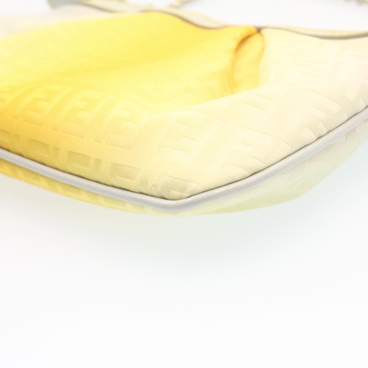 FENDI Zucchino Canvas Chain accessories Pouch Nylon Yellow am1038g