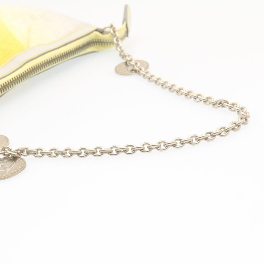 FENDI Zucchino Canvas Chain accessories Pouch Nylon Yellow am1038g