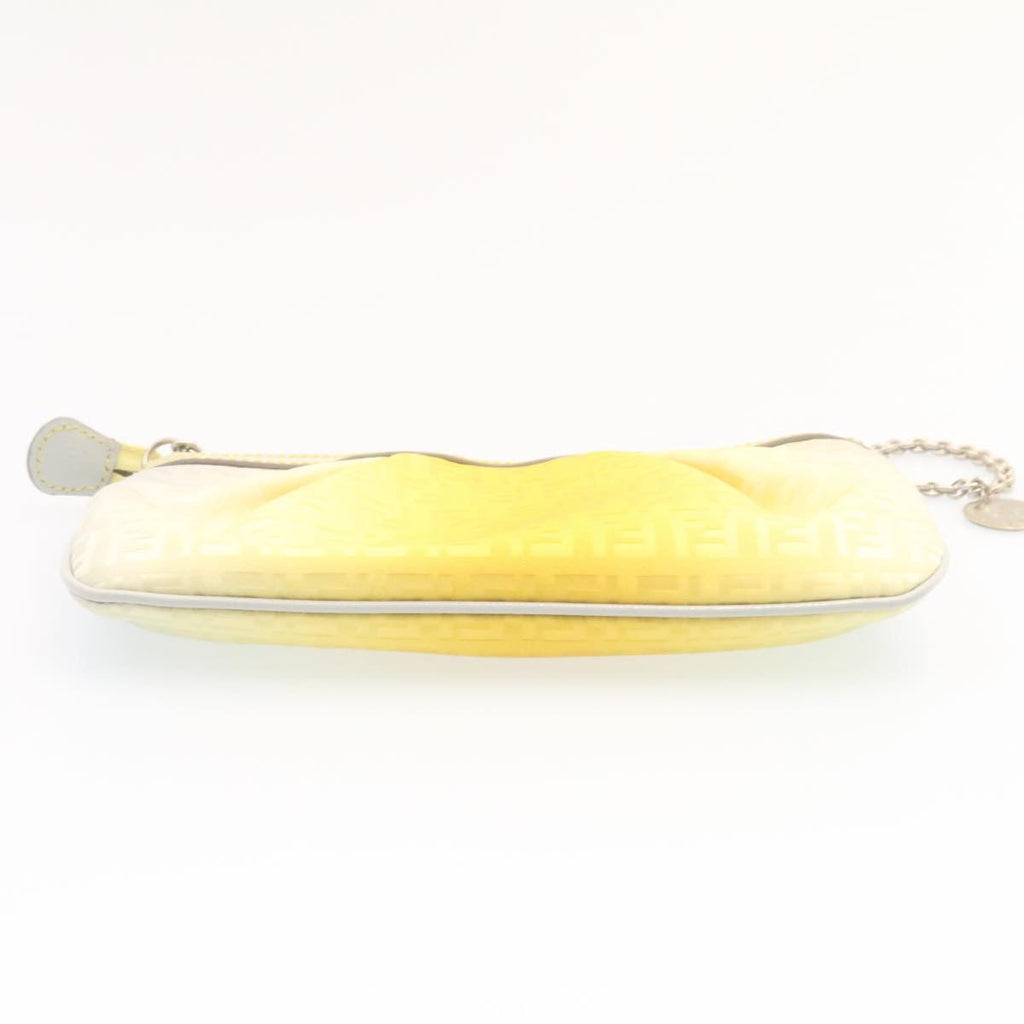 FENDI Zucchino Canvas Chain accessories Pouch Nylon Yellow am1038g